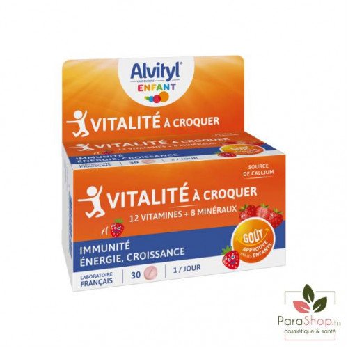 ALVITYL Vitalité à Croquer Gout Fraise 30 Comprimes