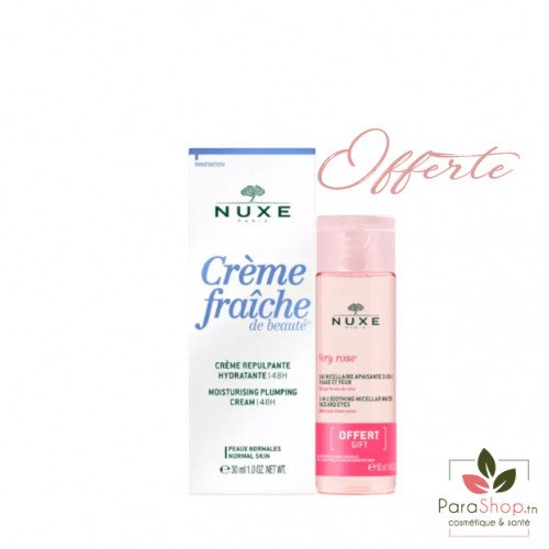 NUXE PACK Crème Fraîche de Beauté Repulpante hydratante + VERY ROSE Eau Micellaire 50ML OFFERTE
