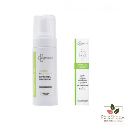 INNOVADERM Creme Anti Imperfections Acnebak + Mousse Nettoyante Peau Mixte A Grasse