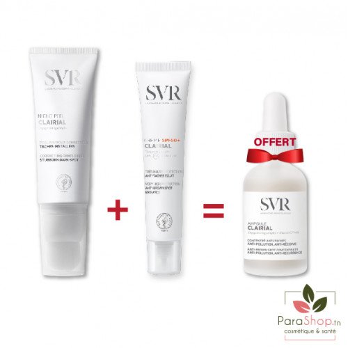 SVR CLAIRIAL PACK Night Peel + CREME SPF50 + Ampoule anti Taches Gratuite