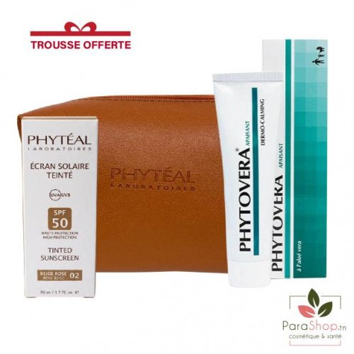 PHYTEAL PACK ECRAN TEINTE  BEIGE ROSE SPF50 + PHYTOVERA GEL APAISANT 50ML