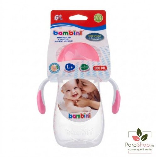 BAMBINI BIBERON LARGE AVEC ANSES 280ML - 913