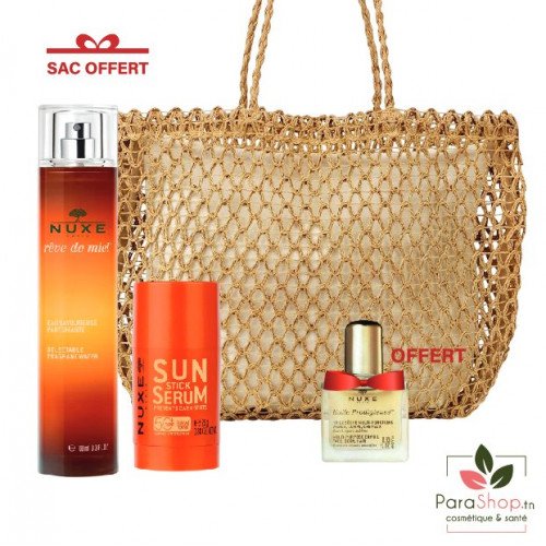 Nuxe Sac Sun Serum En Stick Solaire +  Reve De Miel Eau Savoureuse Parfumante